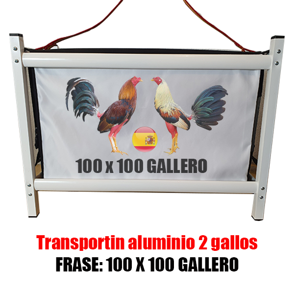 TRANSPORTIN-ALUMINIO-GALLOS-DE-PELEA 100 X 100 GALLERO